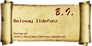 Belovay Ildefonz névjegykártya